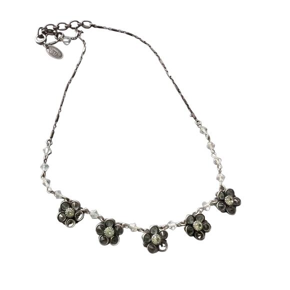 Liz Palacios Swarovski Crystal Flower Necklace - Picture 1 of 10